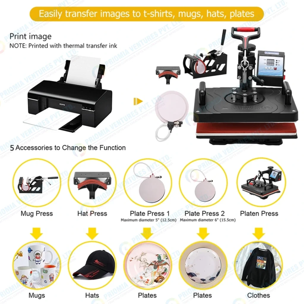 Sublimation 5 in 1 Combo Heat Press Machine