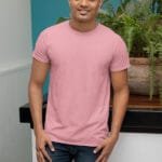 Cotton Pink Solid T-Shirt