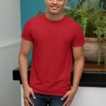 Cotton Red Solid T-Shirt