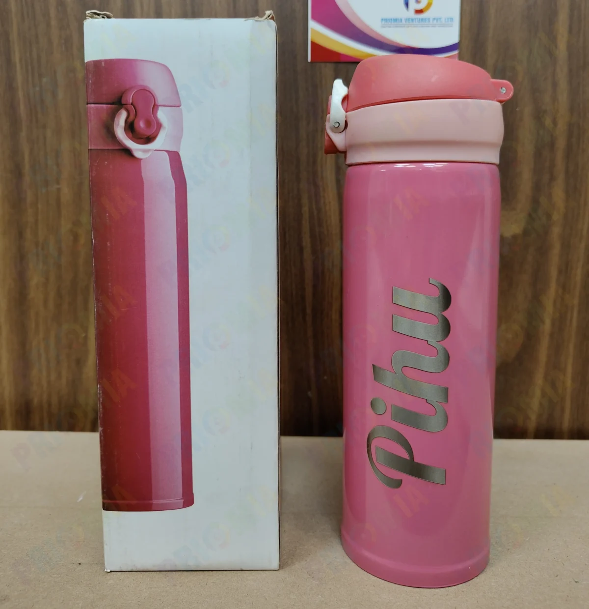 Customized Kids Pink Vacuum Water Bottle