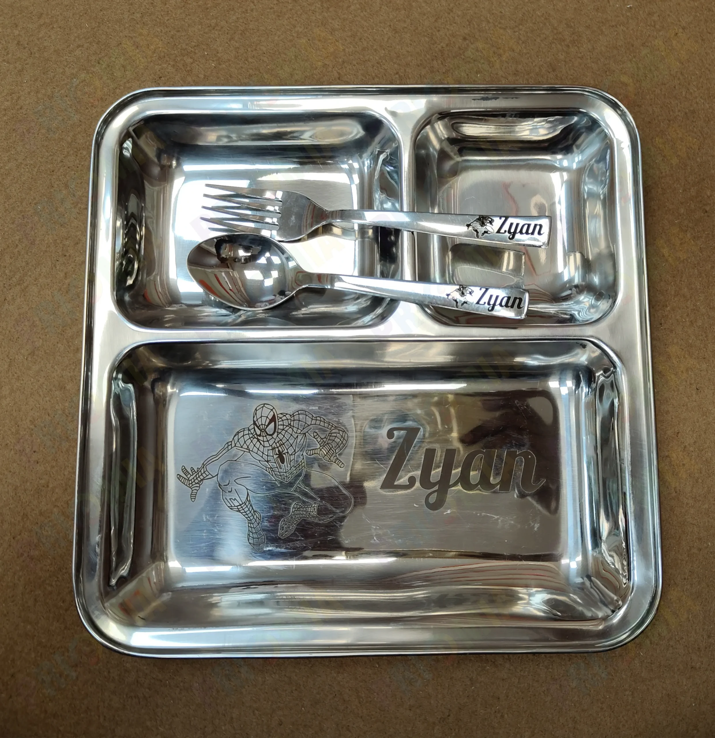 Customized Thali Set - 02 Customized Stainless Steel Serving Plate