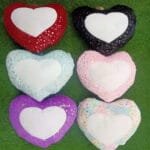Sublimation Heart Sparkle Cushion