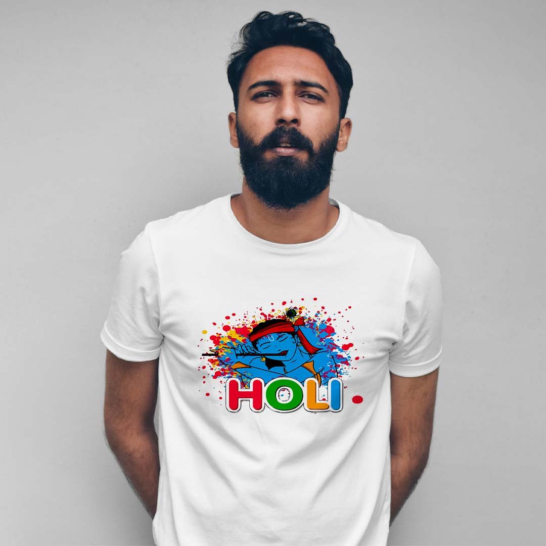 Holi With Mockup 2 Krishna Holi T-Shirt