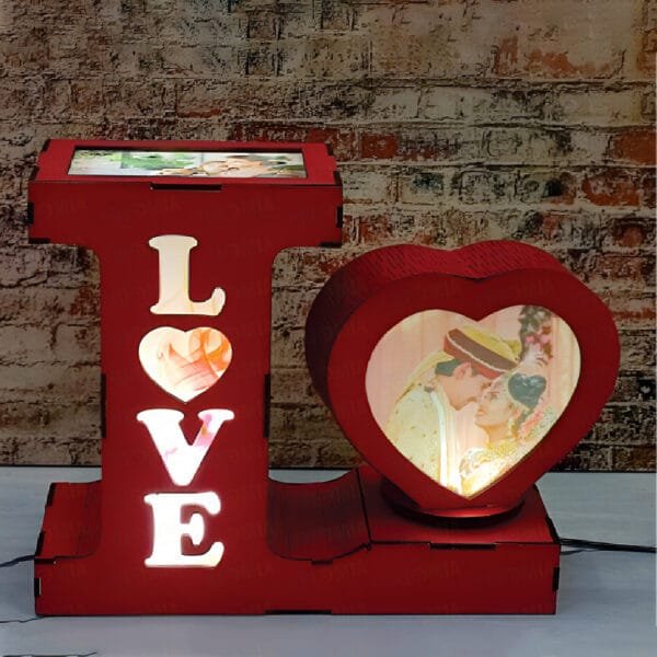 Sublimation Led Wooden Revolving Love Photo Frame