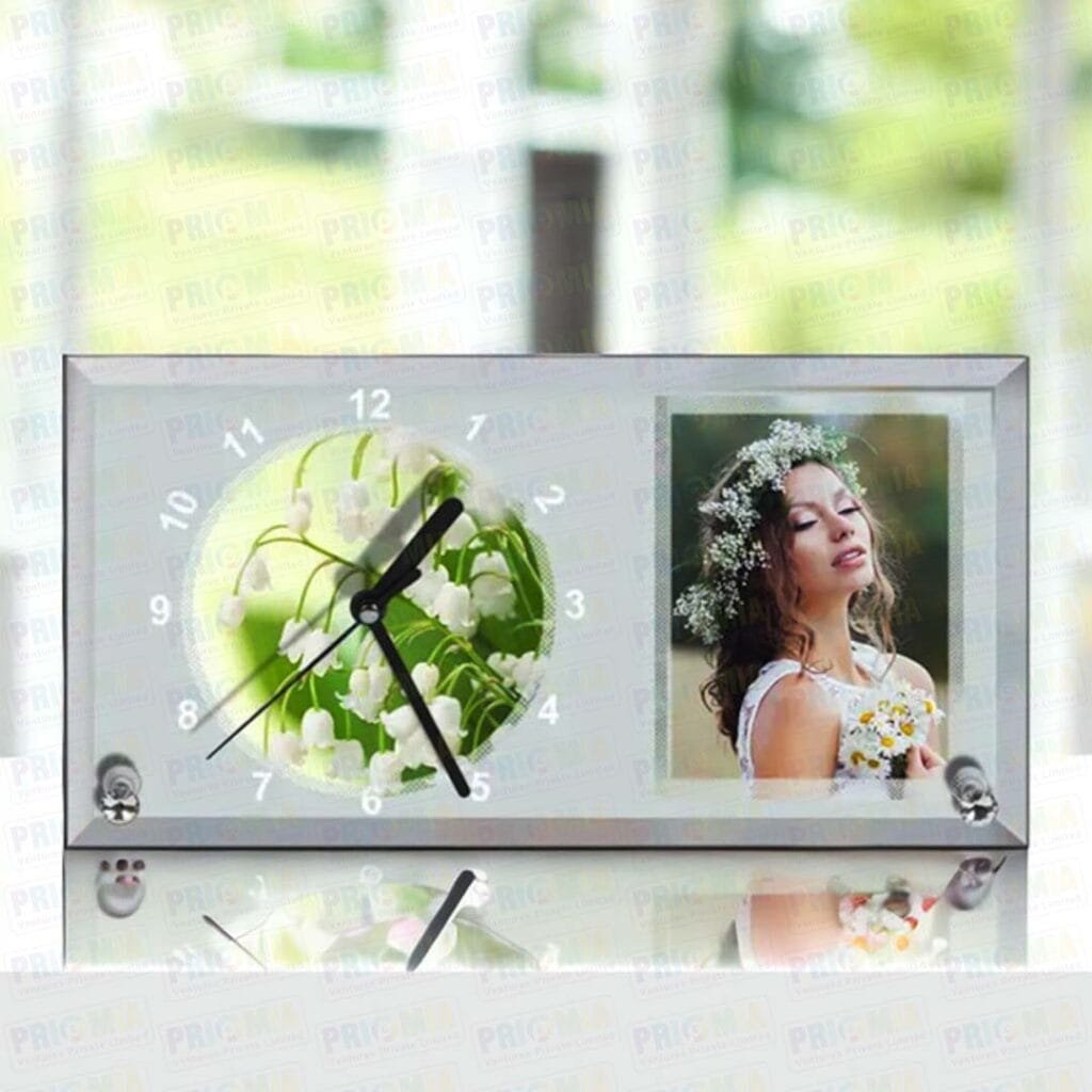 Sublimation Clock Glass Photo Frame