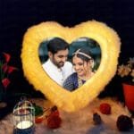 Sublimation Heart Fur Led Cushion