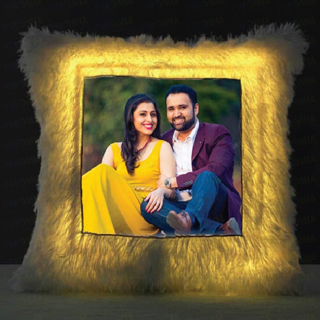 Sublimation Square Fur Led Cushion