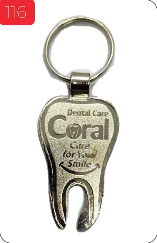 Printed Coral Metal Keychain